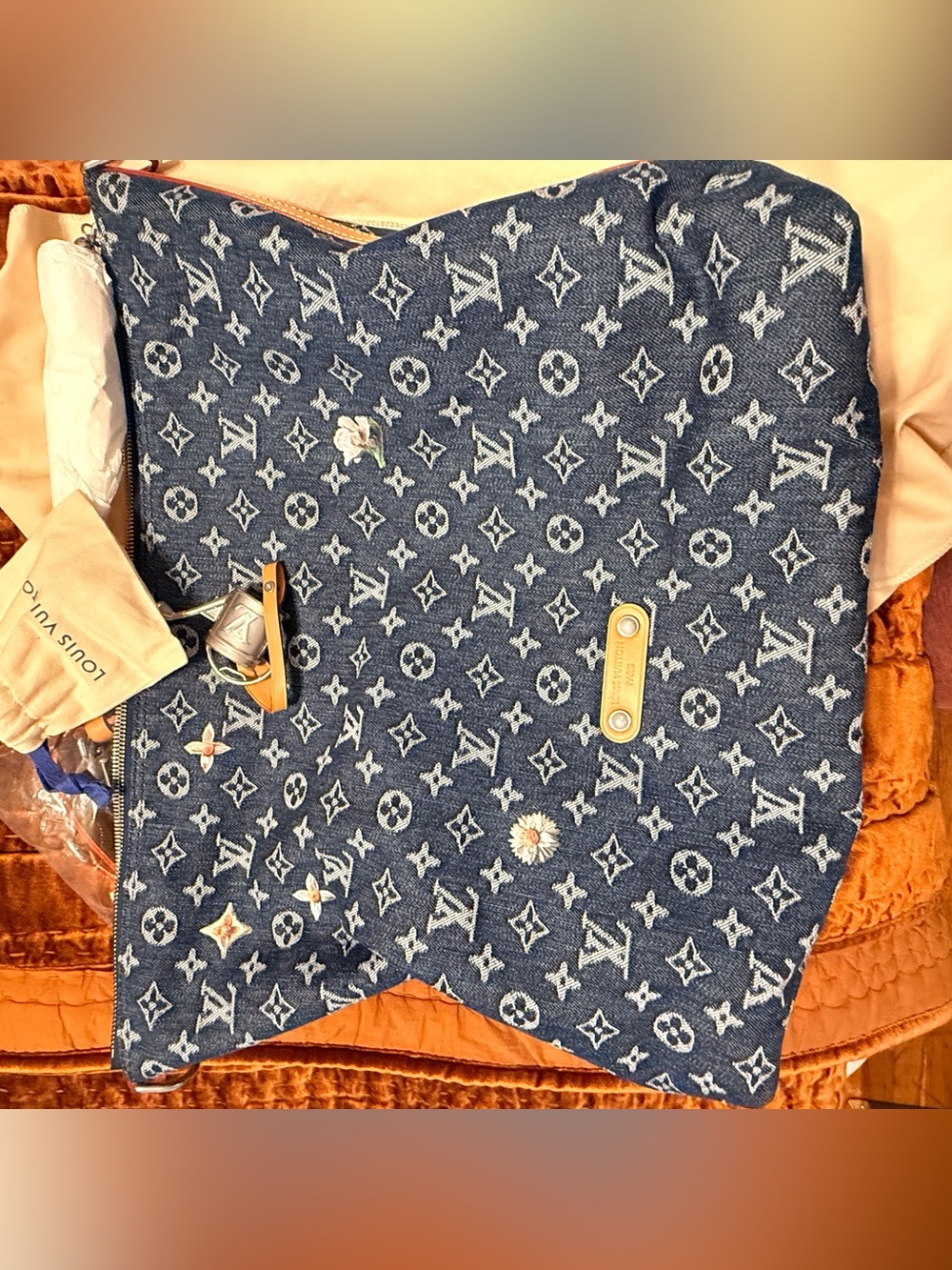 Limited Edition Vagabond Hobo Denim Flowers - Picture 7 of 11